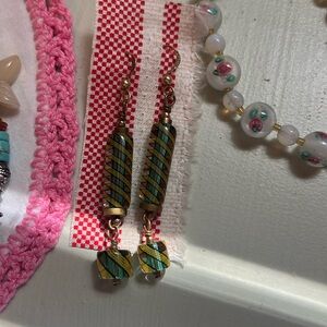 Green Glass Earrings